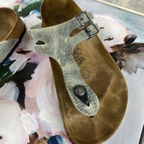 Birkenstock Silver Double Strap Sandals Size 39 - Picture 9 of 16